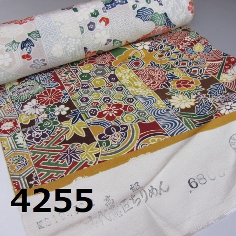 19000円 濱ちりめん 日本の絹 正絹 反物 四つ身 小紋 七五三 manu