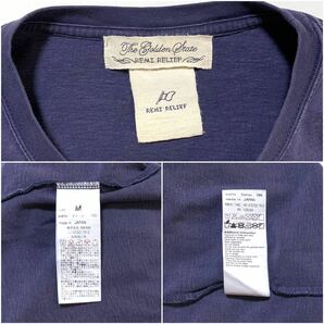 ☆良品 レミレリーフ REMI RELIEF ウォッシュ加工 クルーネック ポケット Tシャツ size M ネイビー 古着 ヴィンテージ ポケT アメカジの画像9