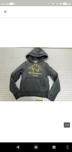 Abercrombie kids アバクロンビーキッズ 裏起毛 ダメージ加工 スウェットプルオーバーパーカー 大きいサイズ XL 杢グレー　