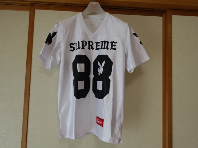 美品】シュプリーム プレイボーイ ストライプ ゲームシャツ サッカー