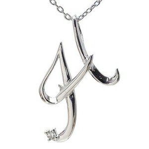  initial necklace H diamond diamond 0.01ct alphabet platinum 900 pt900 lady's jewelry accessory 