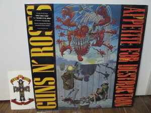 US-original 発禁ジャケット ステッカー付 Uncensored Cover Sterling刻印 DMMカット Appetite For Destruction (Analog) Guns N' Roses 