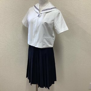 (Y)I303(中古) 山形県 山形市立第八中学校 セーラー服 旧制服 上下セット /小さめ/S/W61/丈56/紺2本/KANKO/合服/制服/高校/女子学生/学生服