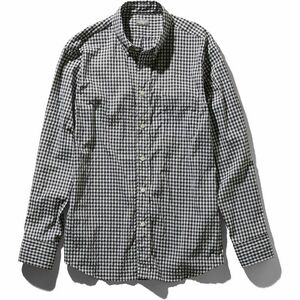 THE NORTH FACE ノースフェイス L/S Hidden Valley Shirt グンガムチェック ボタンダウンシャツ L 黒/白 長袖
