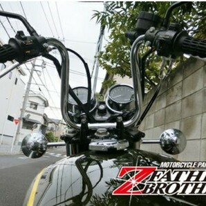 在庫あり! Zファーザー タレハン一番シボリ 27cm ゼファー CB400FOUR ZRX GSX XJR GS400 GT380 Z400FX Z400GP XJ400 絞り アップハン の画像2