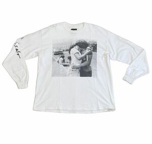 JOSEPH SZABO ジョセフスザボ フォトプリント Tシャツ KISS 長袖 両面プリント ホワイト サイズXL [ta-0758]