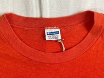 70's 米国製 MADE IN USA バータグ チャンピオン Champion Tシャツ OREGONIA 染み込み オレンジ サイズM [l-0662]_画像4