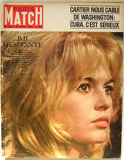 PARIS MATCH 1962 702 ブリジット・バルドー フランス アンティーク雑誌 送料無料★vm0144