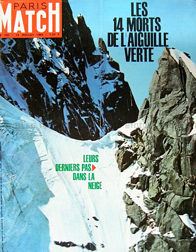 PARIS MATCH 1964 797 LES 14 MORTS DE L'AIGUILLE VERTE ブリジット・バルドー フランス アンティーク雑誌 送料無料★vm0114