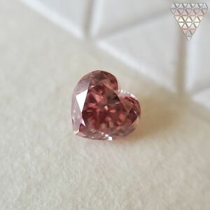 0.17 ct FANCY DEEP ORANGY BROWNISH PINK VS1 HEART AGT natural diamond DIAMOND EXCHANGE FEDERATION