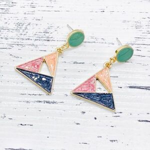  earrings triangle shape retro Vintage men's lady's Korea accessory No-brand #C959-2