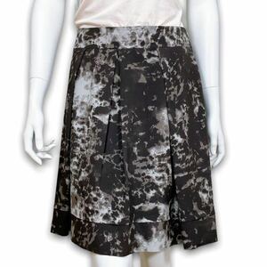 M1211* adult pretty *COMME CA DU MODE Comme Ca Du Mode knee height skirt Monotone flair stylish pattern S size black gray lady's 