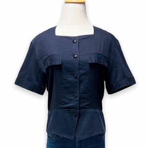 T169★大人可愛い★東京ブラウス Tokyo-blouse SPORTS トウキョウブラウススポーツ ペンタゴンネックショートカットソー ブラック Fサイズ