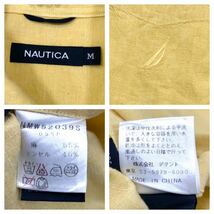 NAUTICA(ノーティカ)リネンミックス 半袖シャツ 刺繍ロゴ メンズM イエロー系_画像2