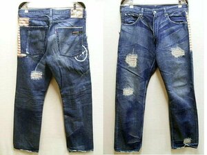 ◇即決[W34]Levi's FENOM FM207-0001 207M 2nd ボーダーリメイク Crush Customized BORDOR REMAKE フェノム FRAGMENT DESIGN デニム■2073