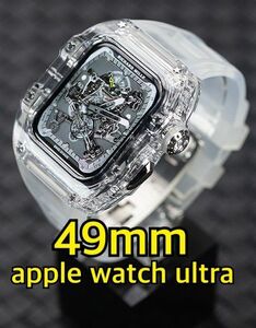 49mm クリア銀 apple watch ultra アップルウォッチウルトラ ケース カバー ゴールデンコンセプト 好きに