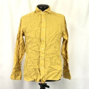 CLOSTER ROAD★リネン/麻100％長袖シャツ【Mens size -M/黄色/yellow】Tops/Shirts◆BH66