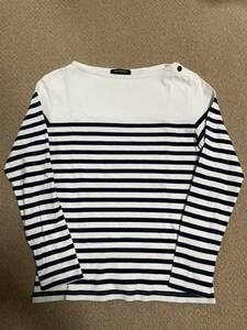 BOYCOTT Boycott long sleeve T shirt border white * blue size 3