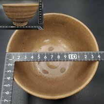 【宝蔵】時代 萩焼 古手 萩茶碗 古萩 抹茶碗 14cm 茶道具_画像10