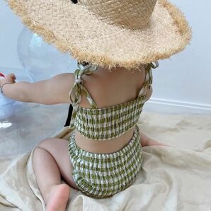ベビー　キッズ　チェック柄　スイムウェア　水着　子供　赤ちゃん　かわいい　韓国風