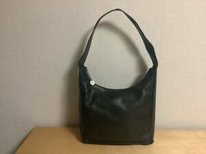  beautiful goods Agnes B semi shoulder bag leather bag black handbag free shipping 