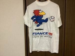 新品未使用 1998　FIFAワールドカップ　FRANCE 98 オフィシャル　Tシャツ　L相当　タグ付き　ホワイト　COUPE DU MONDE 送料無料