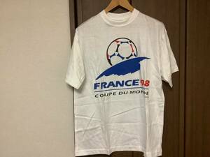 新品未使用 FIFAワールドカップ　FRANCE 98 オフィシャル　Tシャツ　L相当　タグ付き　ホワイト　COUPE DU MONDE 送料無料