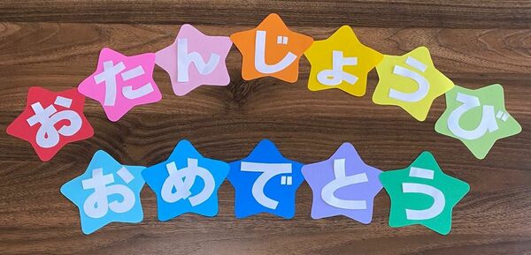 おたんじょうびおめでとう　壁面飾り　文字壁面