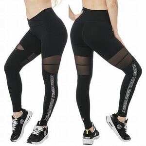 【正規品・新品】Sサイズ★ZUMBA・ズンバ★Mesh Panel High Waistband Ankle Leggings