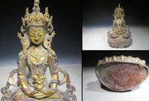 ◯仏教美術◯銅製　鍍金チベット仏◯_画像1