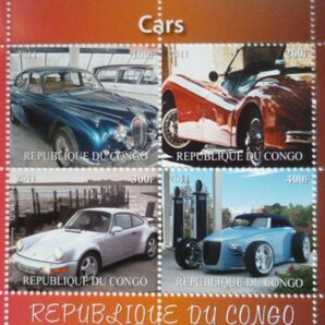 処分！コンゴ切手『クラシックカー』3シートセットの画像2