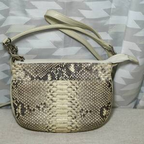 ダイヤモンドパイソン ヘビ レザー 革製 3WAY 鞄 ショルダーバッグ ハンド ポーチ