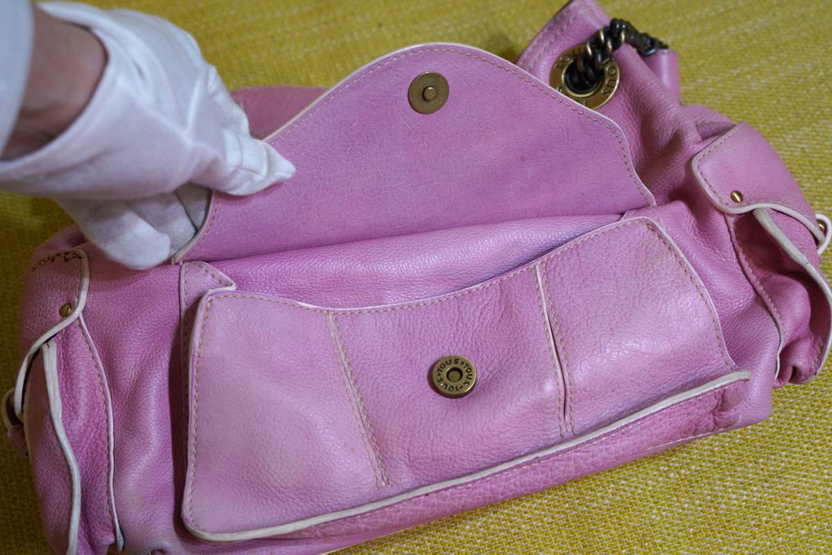 TOUS トウス レザー 高級本革 ハンドバッグ ショルダー ライトピンク系 TOUS トウス レザー 高級本革 ハンドバッグ ショルダー ライトピンク系