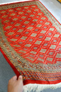 250×169cm【パキスタン手織り絨毯】トライバルラグ