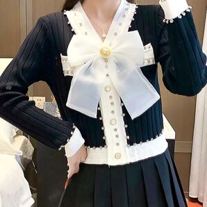 ☆彡新品未使用☆彡 彡夏物新作彡 ◆薄手エレガントリボン◆ Mサイズ ブラック
