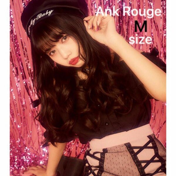 【春~夏向け】Ank Rouge ロゴリボン オフショルブラウス ブラック