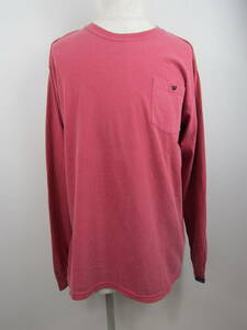 131-KM2187-80s APPLEBUM アップルバム Concho Over-Dye Pocket L/S T-Shirt Vintage Red 2221101 コンチョボタン 長袖シャツ レッド L