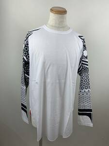 131-KM2261-80: TAIGALIONA タイガリオナ TRIBAL PRINT L/S TEE ホワイト XLサイズ TG-35104 長袖 Tシャツ ロンT 22AW 未使用品