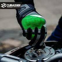 Mサイズ バイク グローブ M グリーン 緑 みどり 手袋 バイク用 オートバイ 春 夏 ナックルガード スマホ スマホタッチ UX-100 CUIRASSER_画像3