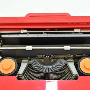 Olivetti Valentine タイプライター レッド ケース付き[スペイン][オリベッティ][バレンタイン][レトロ][アンティーク][英字][赤バケツ]4Mの画像8