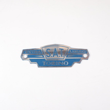 Seat badge Lambretta -S.A.T. TORINO- Extra Lusso - blue ランブレッタ シートバッジ Vespa ベスパ_画像1