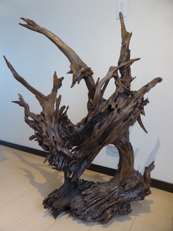 Large Old House Japanese Room Tokonoma Entrance Natural Wood Ornament Bonsai Bonkei Keyaki Tree Roots Art Interior 95 x 95cm 15.7kg, handmade works, interior, miscellaneous goods, ornament, object