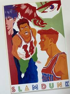 【額装品】スラムダンク　SLAMDUNK 井上雄彦　ポストカード　白B 検)セル画　原画　ポストカード　イラスト