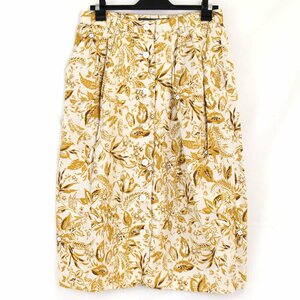  beautiful goods [USED]BURBERRYS Burberry floral print skirt cotton flax . Vintage 11AB