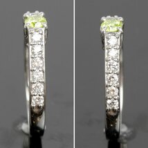 美品『USED』pt900 アップルダイヤモンド 0.184ct D0.38ct リング #11.5 指輪 4.6g_画像3