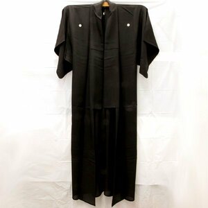 美品『USED』黒 薄単衣 正絹 喪服 絽 家紋入り 五つ紋 丸に木瓜