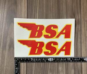 ★送料無料★BSA Red & Yellow Sticker カッティング ステッカー デカール 150mm × 45mm 2枚セット