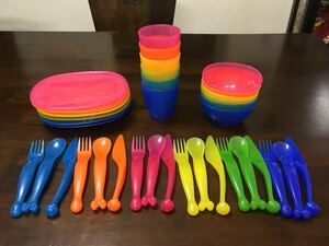  colorful tableware 36 piece * Kids tableware * outdoor .