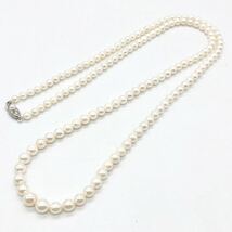 大珠入り!!■アコヤ本真珠ロンググラデーションネックレス■m 重量57.5g 約6.0~9.0mm パール pearl necklace jewelry accessory silver DE0_画像2