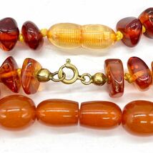 ■琥珀・鼈甲ネックレス3点おまとめ■m 重量101.5g コハク こはく アンバー べっ甲 べっこう amber necklace accessory jewelry DA0_画像3